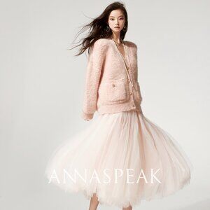 Anna Speak Heavy Craft Cloud-Inspired Romantic Elegant Tulip Patchwork Skirt